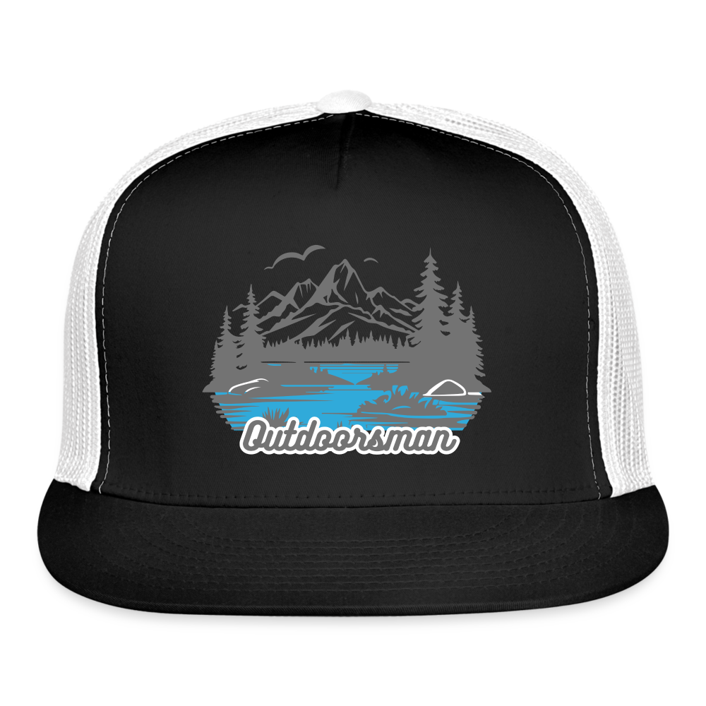 Trucker Cap  outdoors hat outdoorsman - black/white