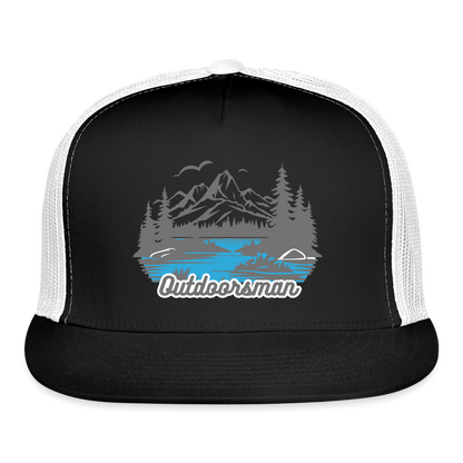 Trucker Cap  outdoors hat outdoorsman - black/white