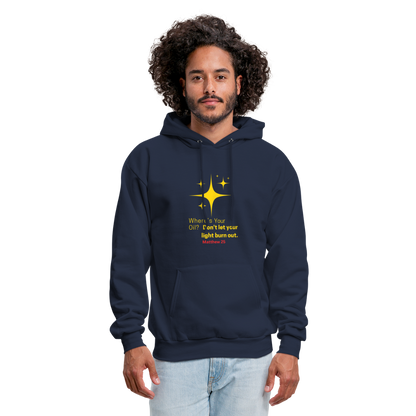 Men's Hoodie wheres your oil - navy