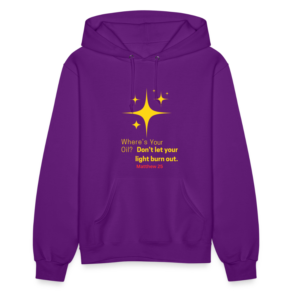 Women's Hoodie wheres your oil - purple