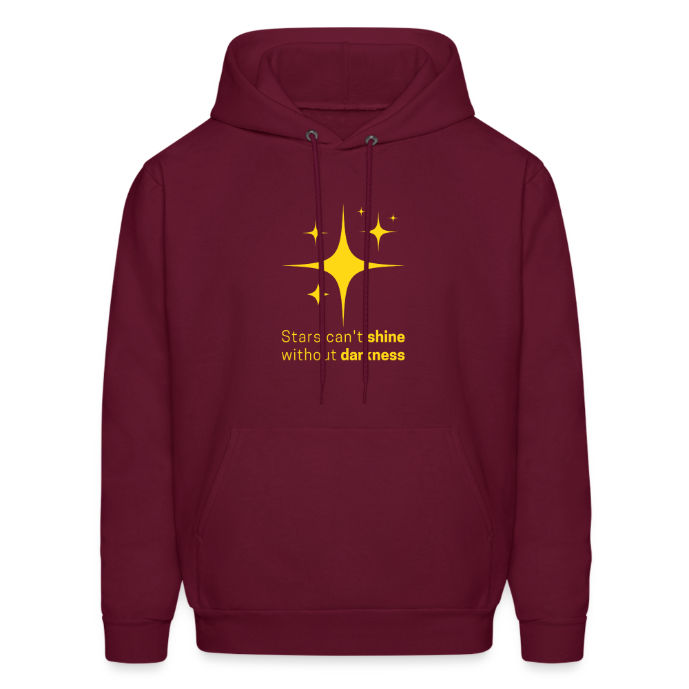 Men's Hoodie stars cant shine without darkness - burgundy