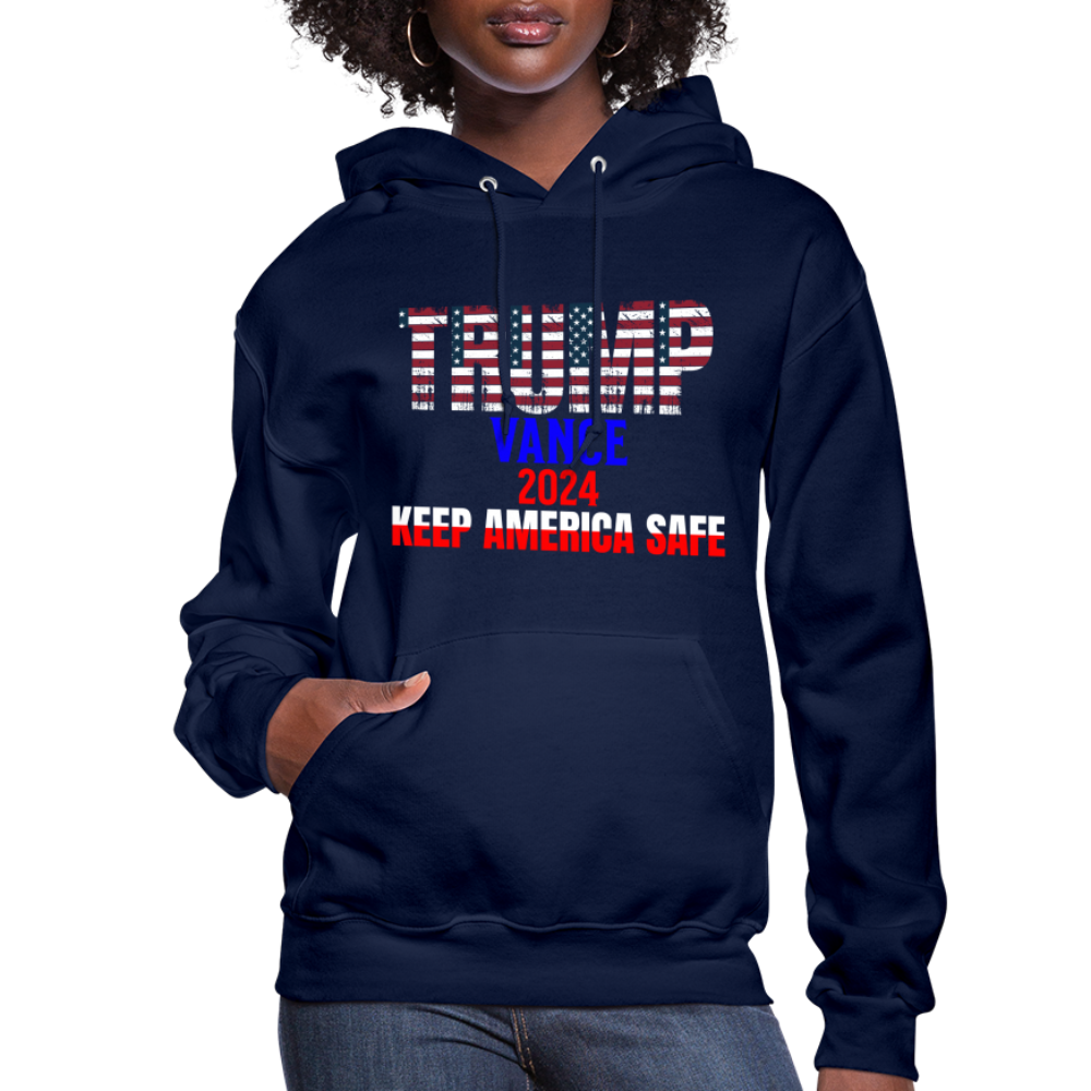 Women's Hoodie Trump Vance Hoodies Keep America safe - navy