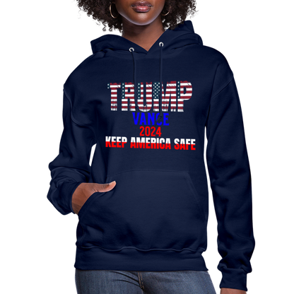 Women's Hoodie Trump Vance Hoodies Keep America safe - navy