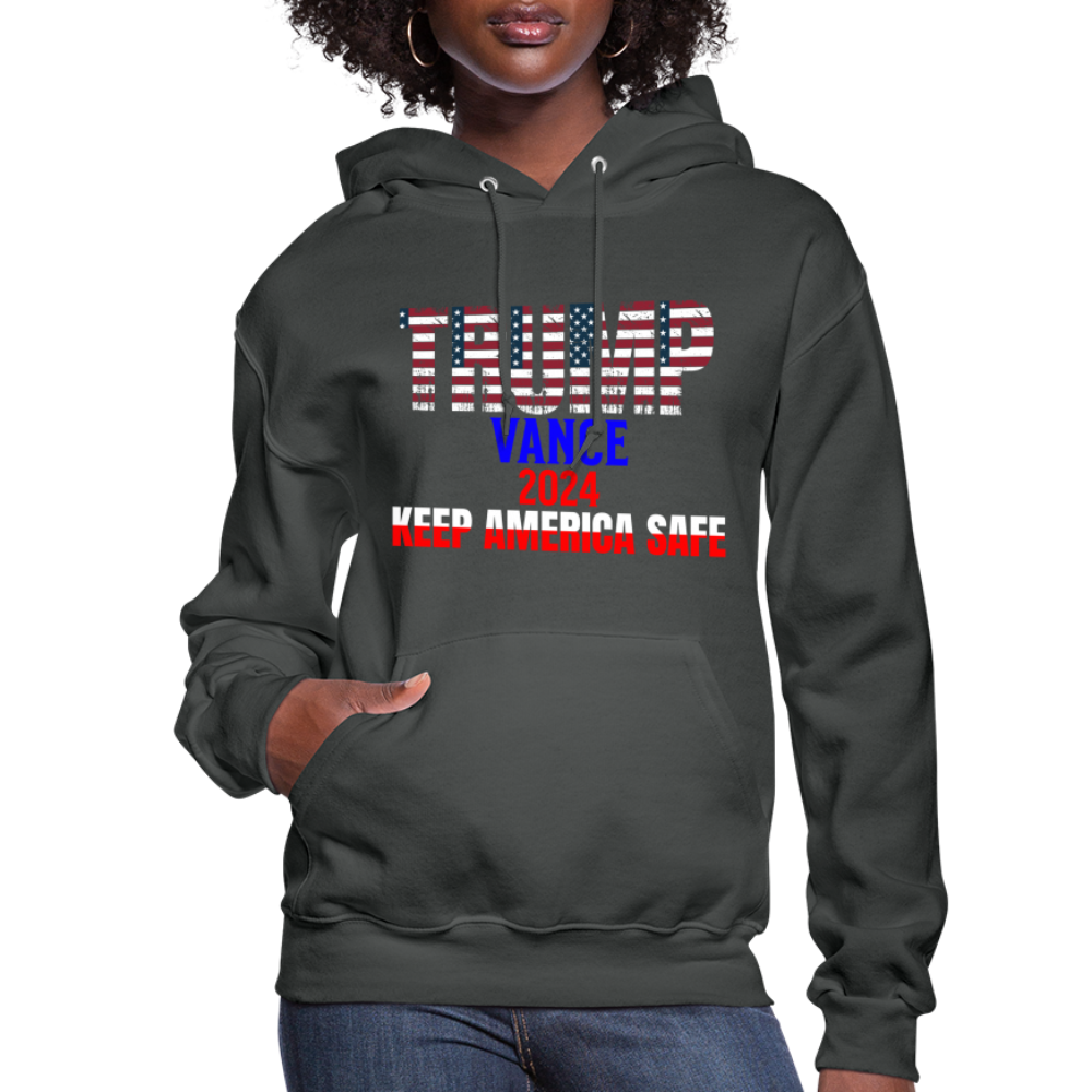 Women's Hoodie Trump Vance Hoodies Keep America safe - asphalt