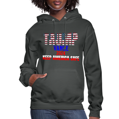 Women's Hoodie Trump Vance Hoodies Keep America safe - asphalt