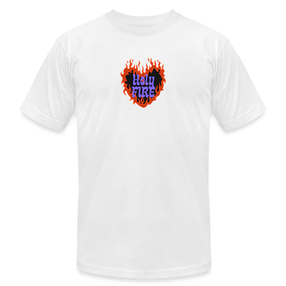 Unisex Jersey T-Shirt by Bella + Canvas holy fire - white