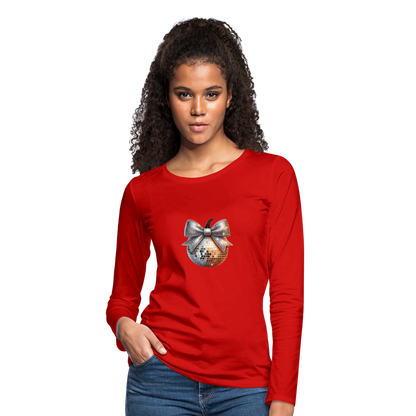 Women's Premium Long Sleeve T-Shirt disco ball - red