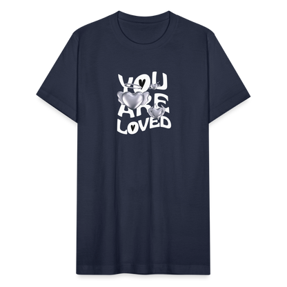 Unisex Jersey T-Shirt by Bella + Canvas you are loved - navy