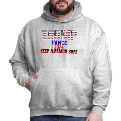 Men's Hoodie Trump Vance Hoodies Keep America Safe - heather gray