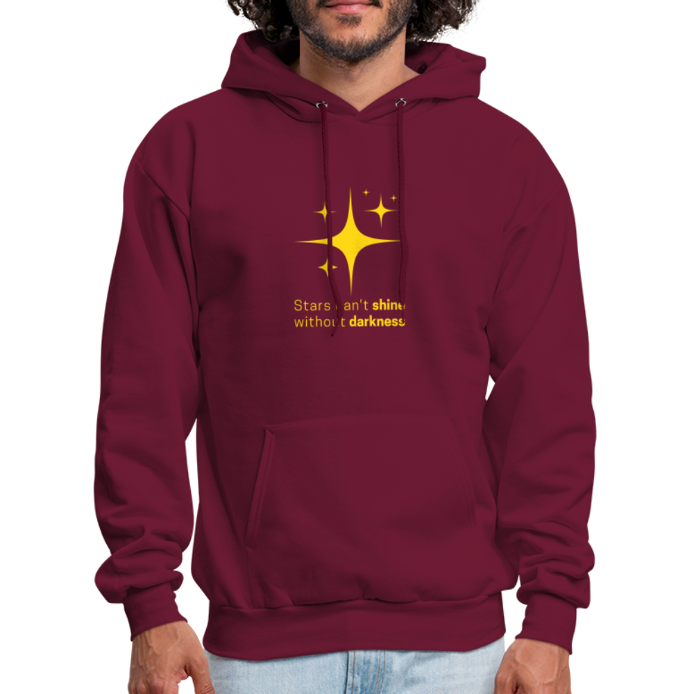 Men's Hoodie stars cant shine without darkness - burgundy