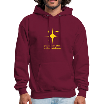 Men's Hoodie stars cant shine without darkness - burgundy