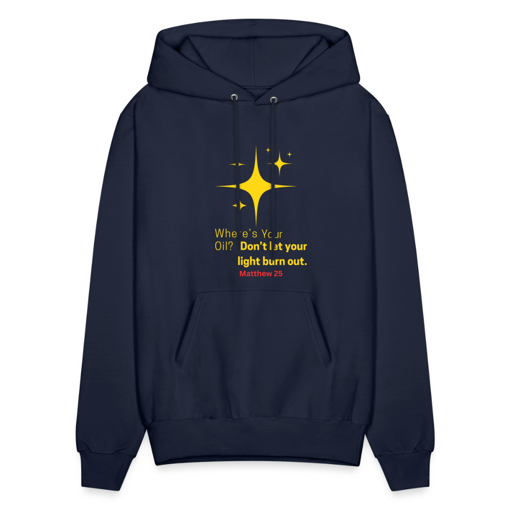 Men's Hoodie wheres your oil - navy