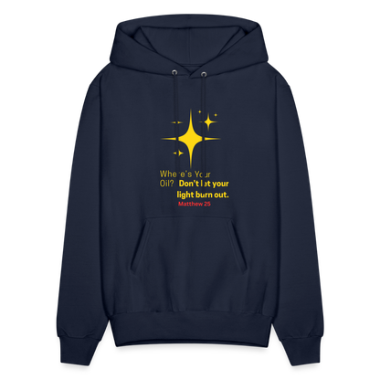 Men's Hoodie wheres your oil - navy