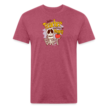 Fitted Cotton/Poly T-Shirt by Next Level funny Teacher shirt Halloween shirts - heather burgundy