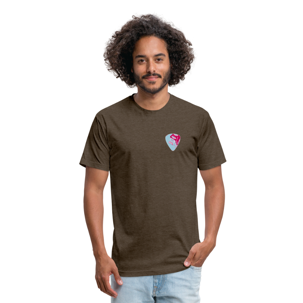 Fitted Cotton/Poly T-Shirt by Next Level guitar pick music shirt - heather espresso