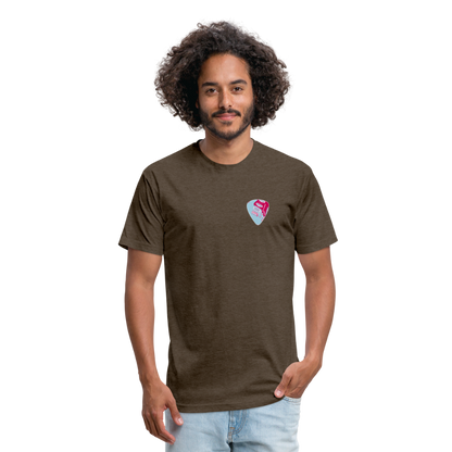 Fitted Cotton/Poly T-Shirt by Next Level guitar pick music shirt - heather espresso