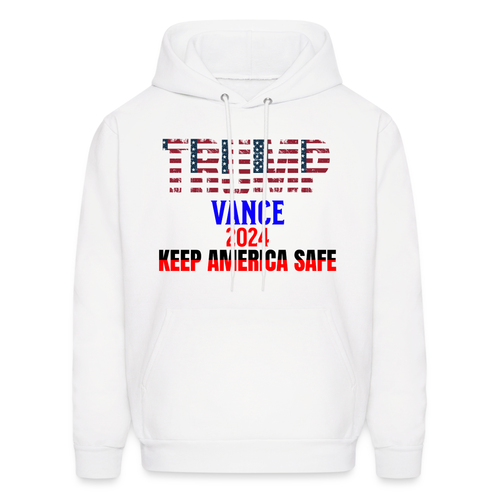 Men's Hoodie Trump Vance Hoodies Keep America Safe - white