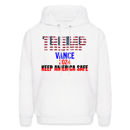 Men's Hoodie Trump Vance Hoodies Keep America Safe - white