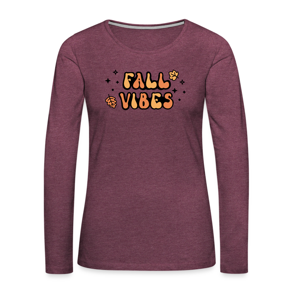 Women's Premium Long Sleeve T-Shirt fall vibes - heather burgundy