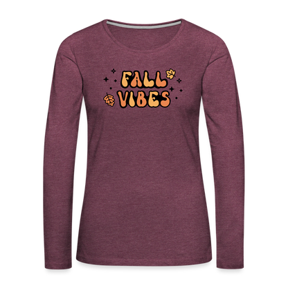 Women's Premium Long Sleeve T-Shirt fall vibes - heather burgundy