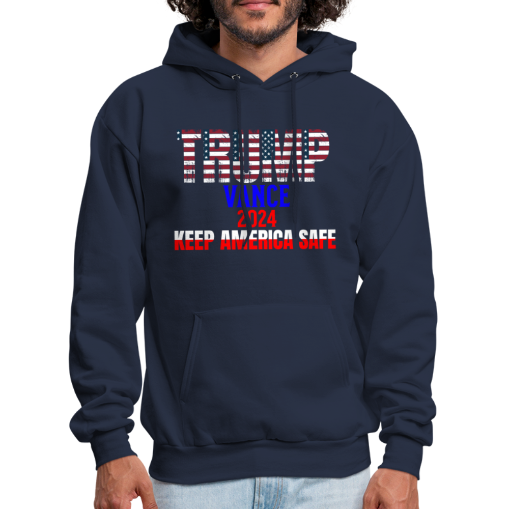 Men's Hoodie Trump Vance Hoodie Keep America Safe - navy