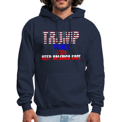 Men's Hoodie Trump Vance Hoodie Keep America Safe - navy