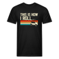 Fitted Cotton/Poly T-Shirt by Next Level this is how I roll Golfing - black