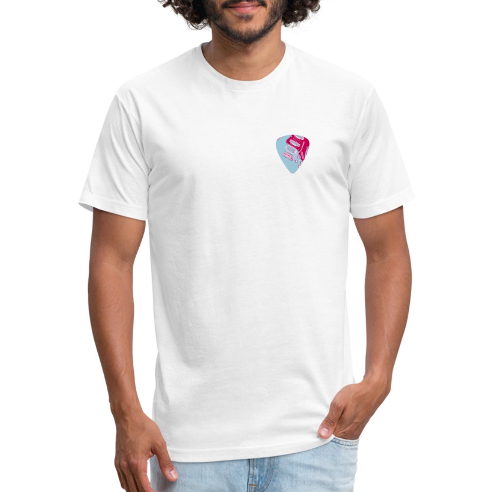 Fitted Cotton/Poly T-Shirt by Next Level guitar pick music shirt - white