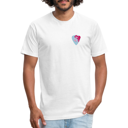 Fitted Cotton/Poly T-Shirt by Next Level guitar pick music shirt - white