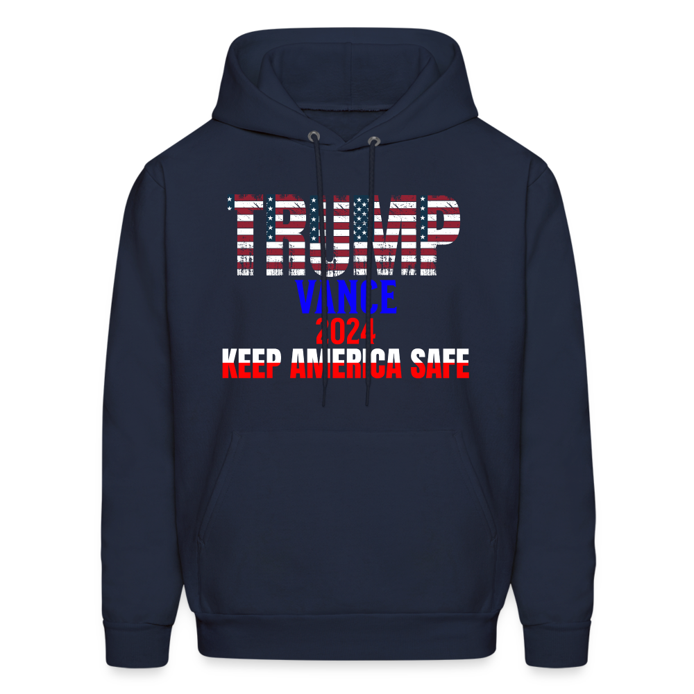 Men's Hoodie Trump Vance Hoodie Keep America Safe - navy