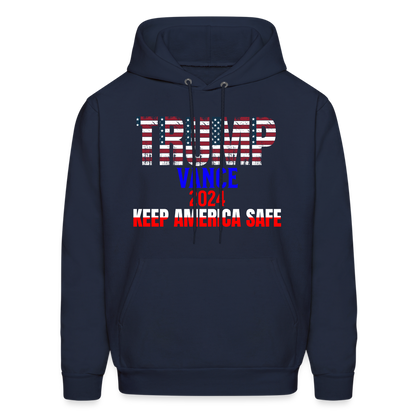 Men's Hoodie Trump Vance Hoodie Keep America Safe - navy