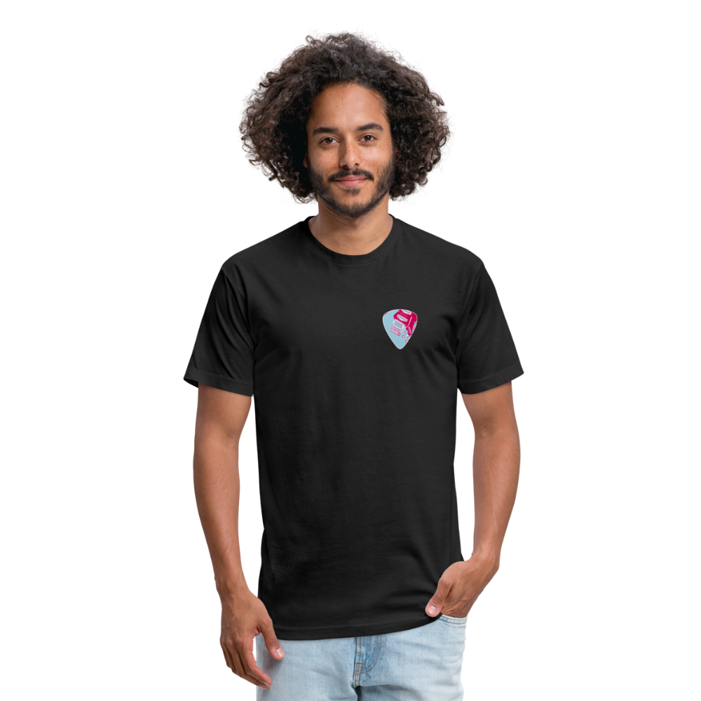 Fitted Cotton/Poly T-Shirt by Next Level guitar pick music shirt - black