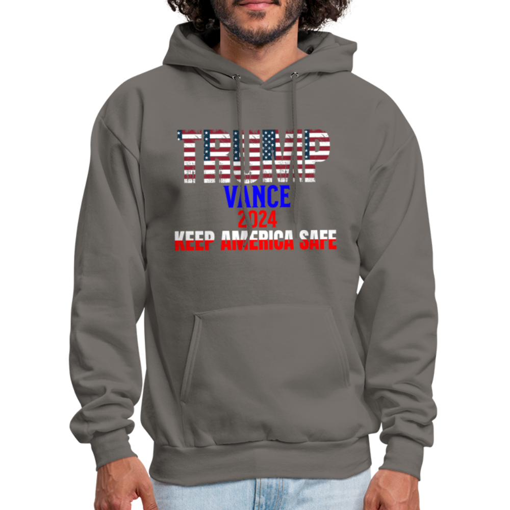 Men's Hoodie Trump Vance Hoodie Keep America Safe - asphalt gray