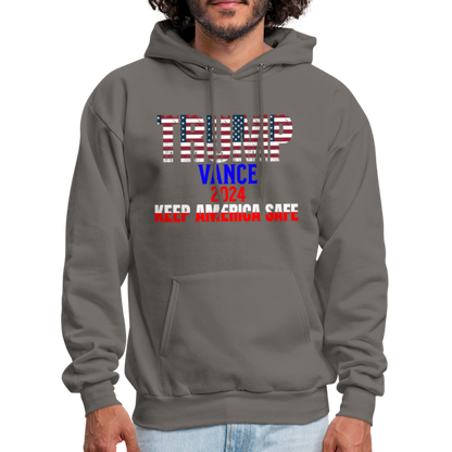 Men's Hoodie Trump Vance Hoodie Keep America Safe - asphalt gray