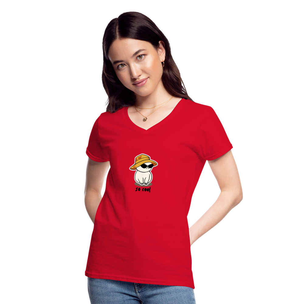 Women's V-Neck T-Shirt so cool - red