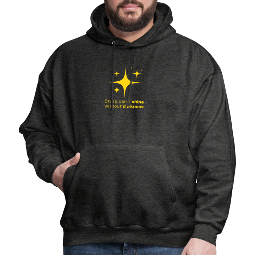 Men's Hoodie stars cant shine without darkness - charcoal grey