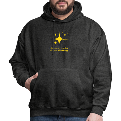 Men's Hoodie stars cant shine without darkness - charcoal grey