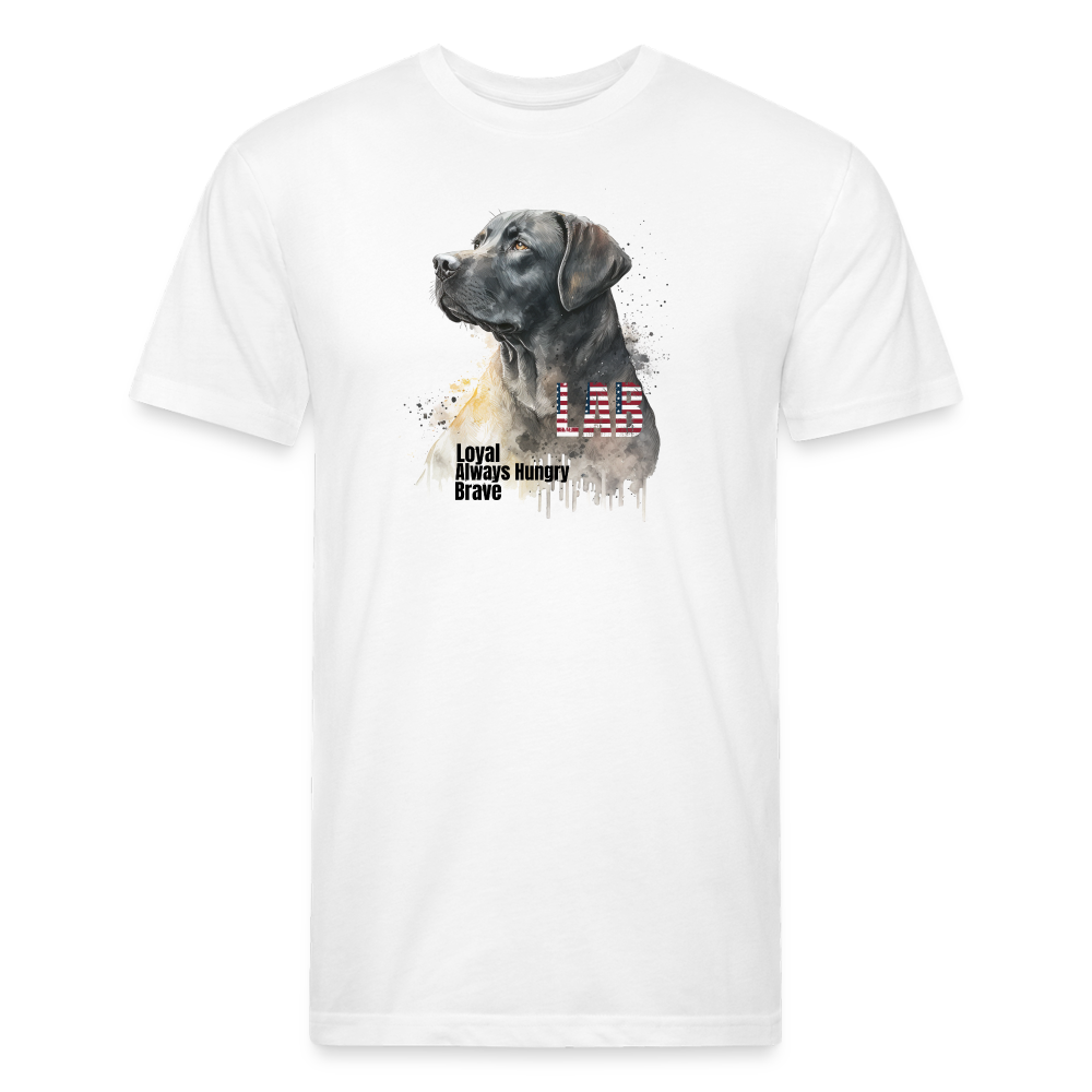 Fitted Cotton/Poly T-Shirt by Next Level Lab Lover dog shirts - white