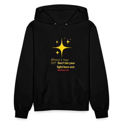 Women's Hoodie wheres your oil - black