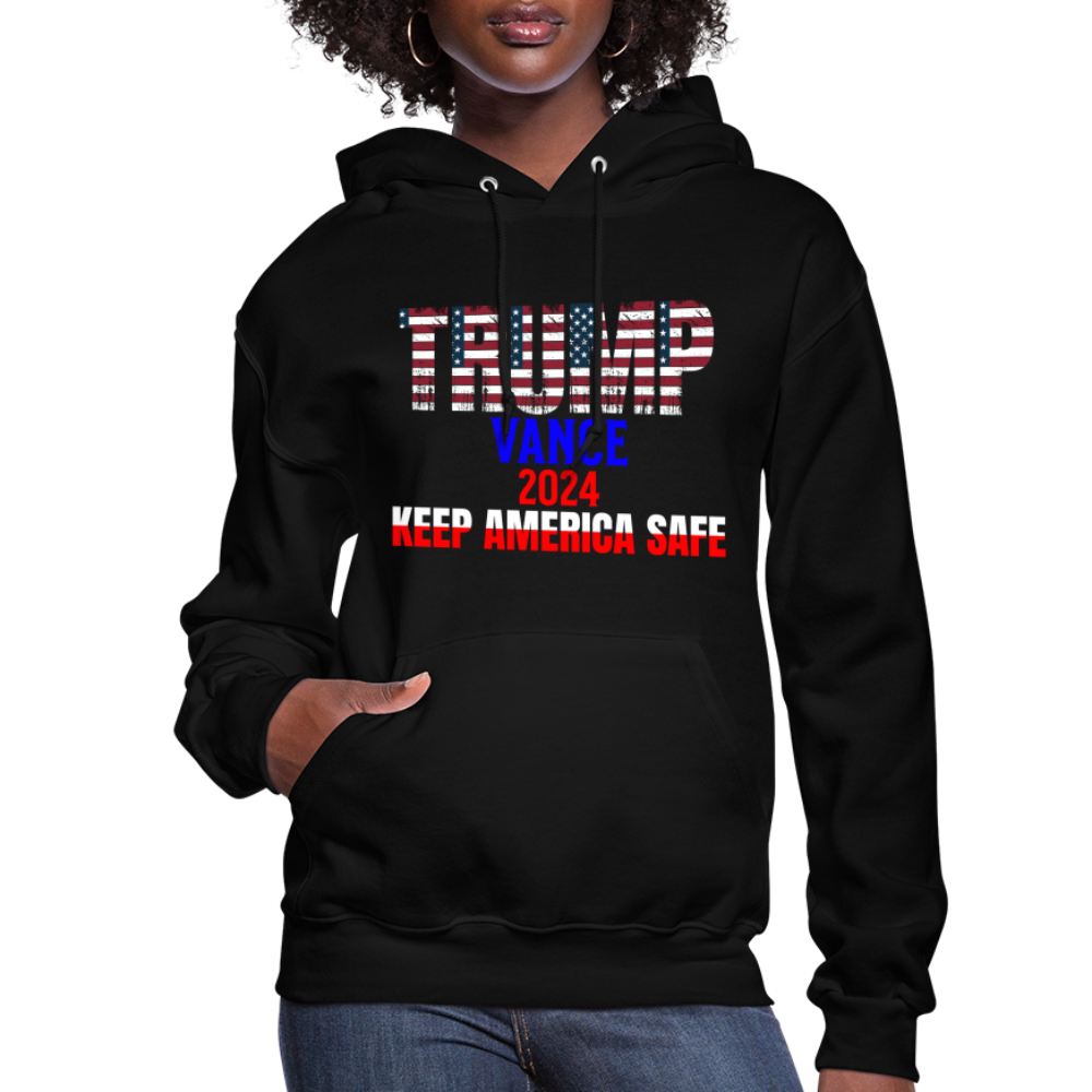 Women's Hoodie Trump Vance Hoodies Keep America safe - black