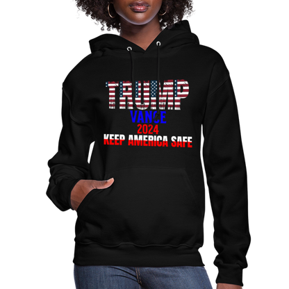 Women's Hoodie Trump Vance Hoodies Keep America safe - black