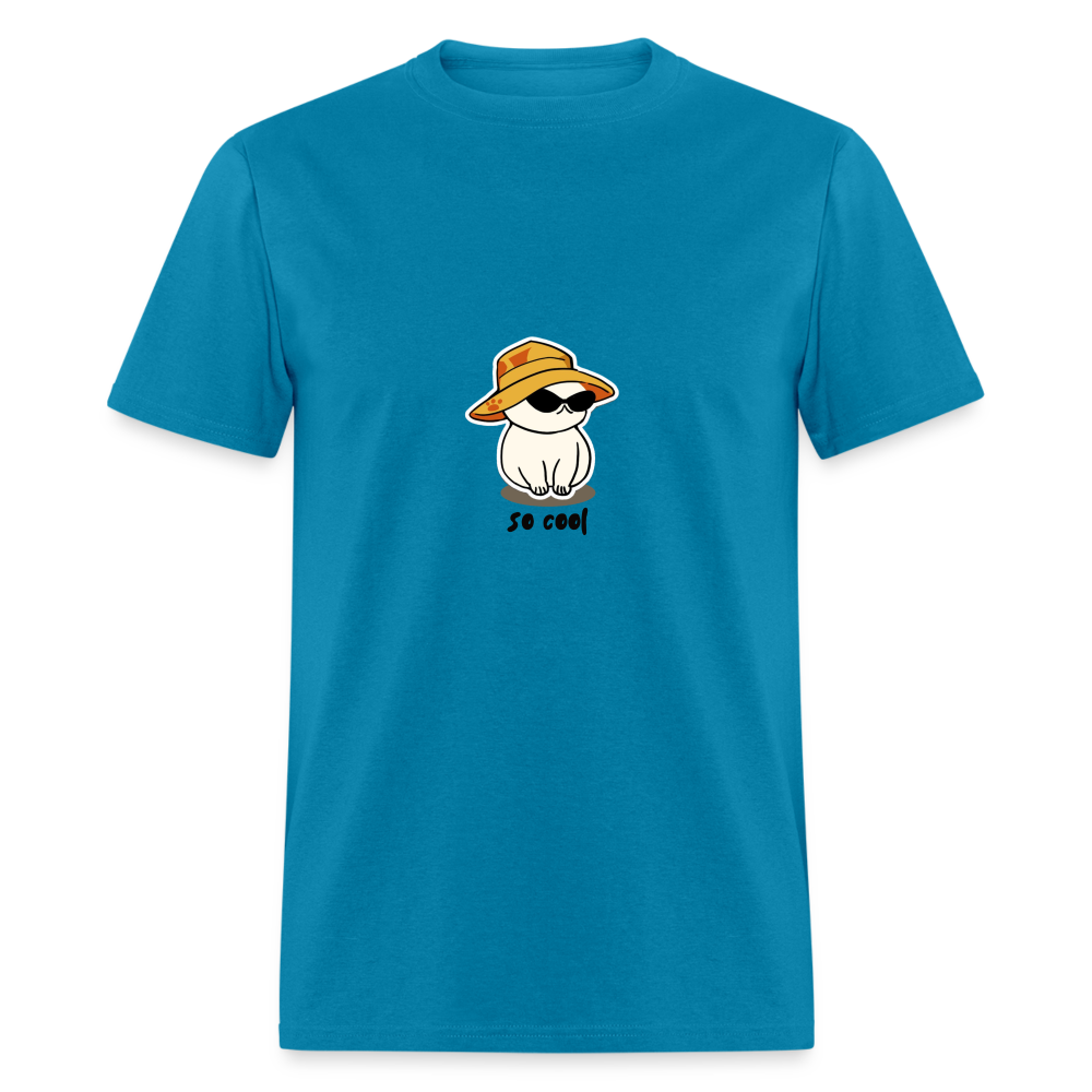 Unisex Classic T-Shirt cat so cool - turquoise