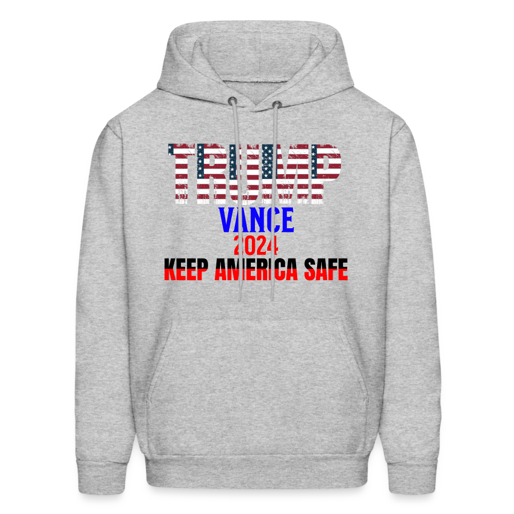 Men's Hoodie Trump Vance Hoodies Keep America Safe - heather gray