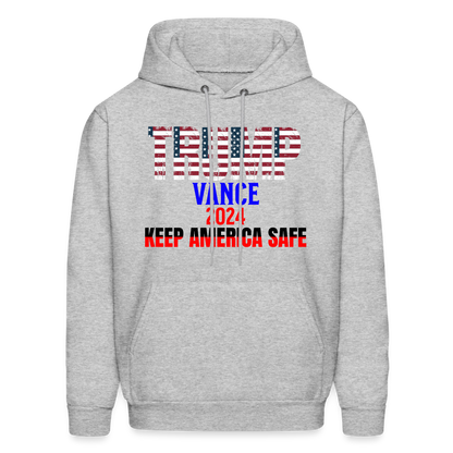 Men's Hoodie Trump Vance Hoodies Keep America Safe - heather gray