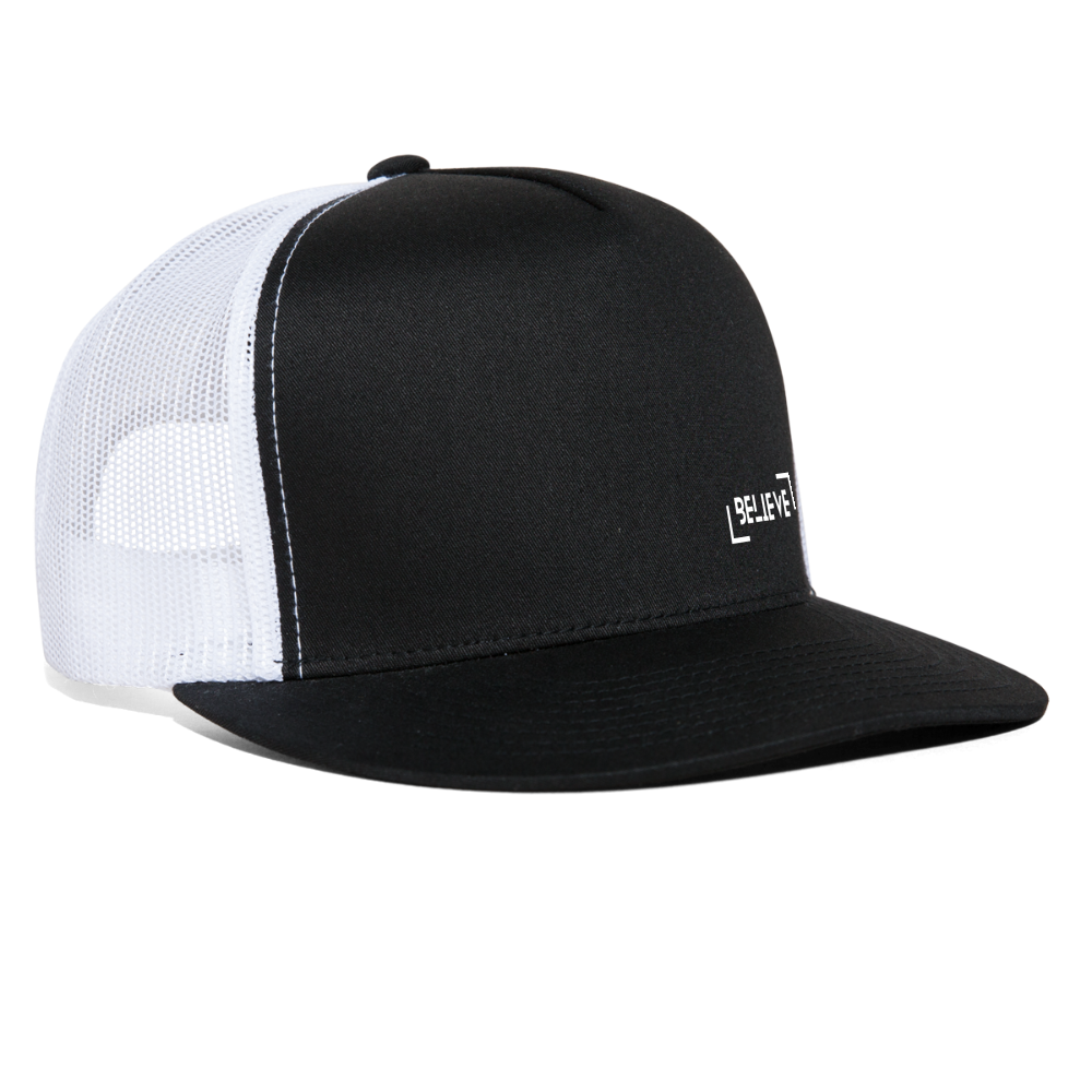 Trucker Cap believe hat - black/white