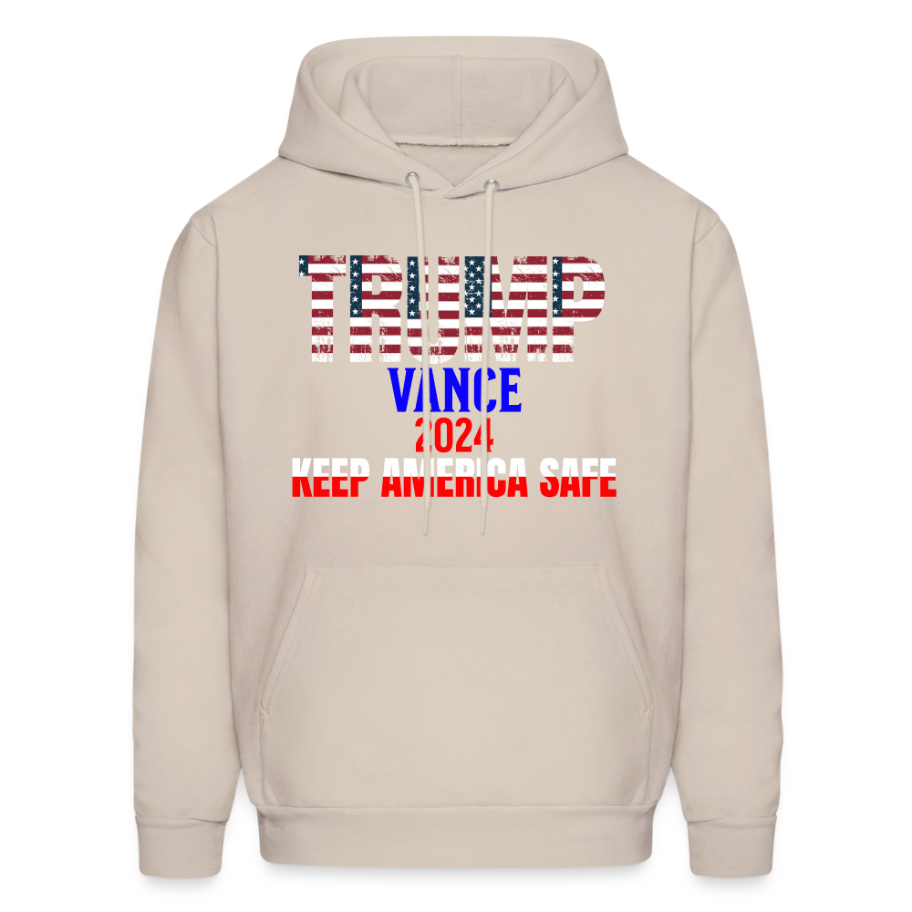 Men's Hoodie Trump Vance Hoodie Keep America Safe - Sand