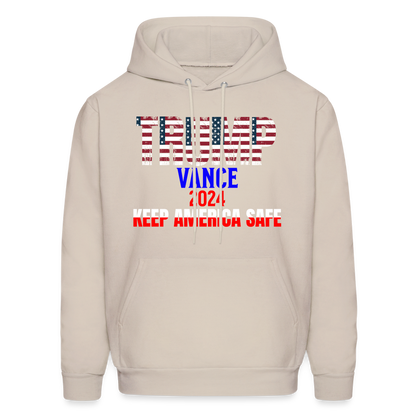 Men's Hoodie Trump Vance Hoodie Keep America Safe - Sand