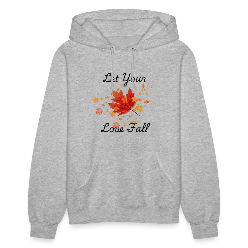 Women's Hoodie womens fall hoddies let your love fall - heather gray