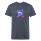 Fitted Cotton/Poly T-Shirt by Next Level never stop running - heather navy