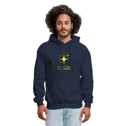 Men's Hoodie stars cant shine without darkness - navy